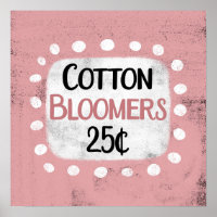Cotton Bloomers 25 Cents Poster Wall Art