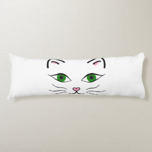Cotton Body Pillow 20"x54" - Kitty Face