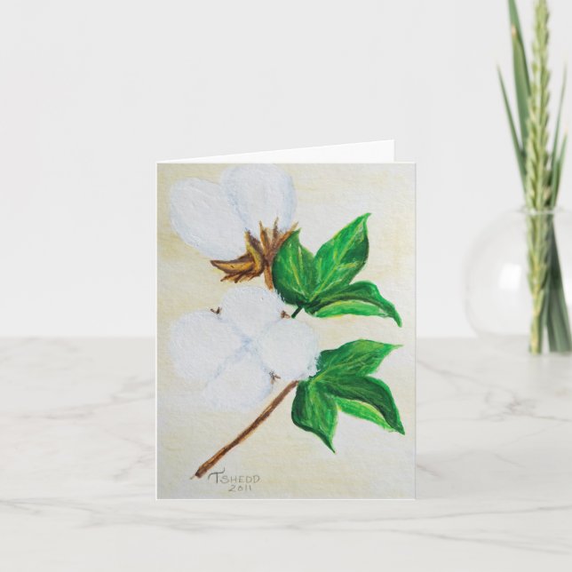 Cotton Boll Botanical 1 Card (Front)