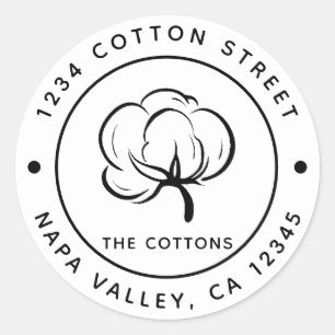 Cotton Boll Create Your Own Return Address Classic Round Sticker