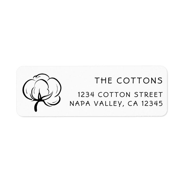 Cotton Boll Icon | Return Address (Front)