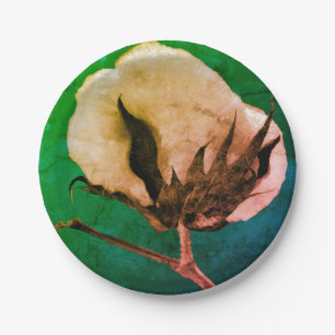Cotton Boll Paper Plate