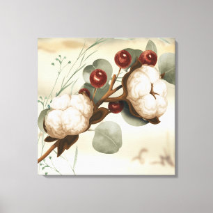 Cotton Boll Plant Canvas Print