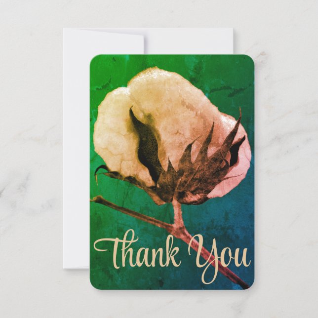 Cotton Boll Thank You Card (Front)