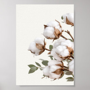 Cotton Botanical Wall Art Neutral Farmhouse Print