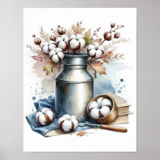 Cotton Bouquet in a Milk Can 7 Poster