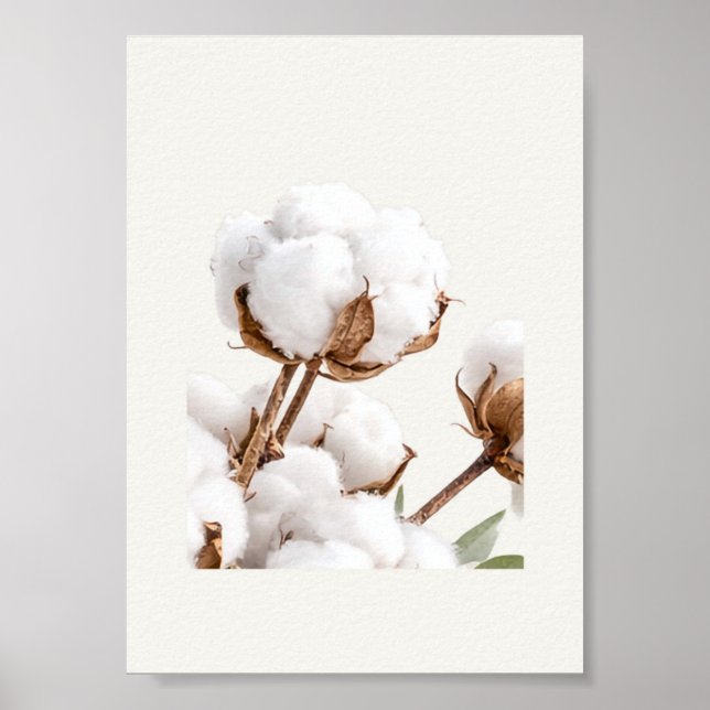 Cotton Branch Wall Art | Minimal Neutral Farmhouse (Front)
