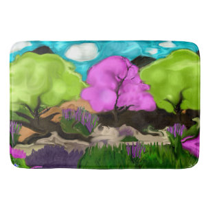 Cotton Candy Abstract Art Bath Mat