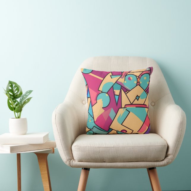Cotton Candy Abstract Art Cushion (Chair)