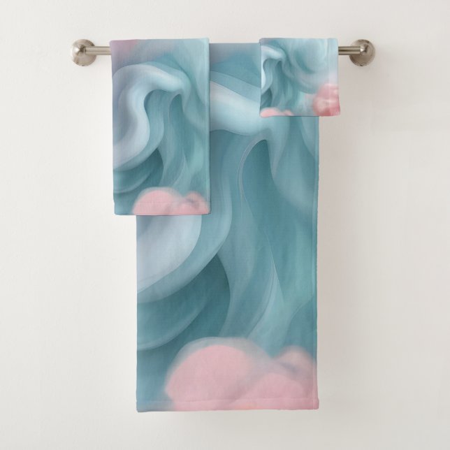 Cotton Candy Abstract Bath Towel Set (Insitu)