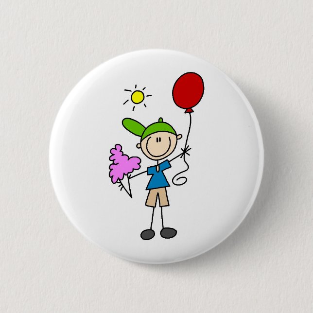 Cotton Candy And Balloons At The Fair Button (Front)