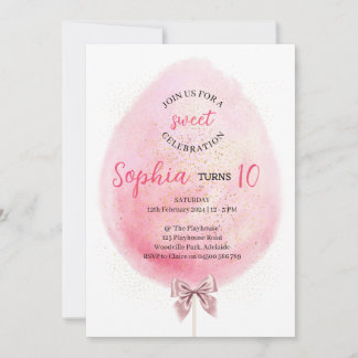 Cotton Candy Birthday Invitation