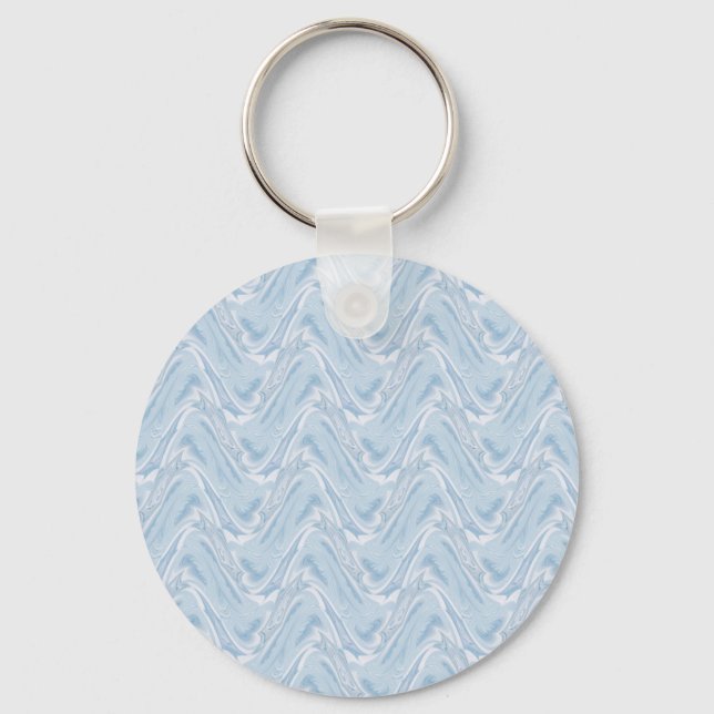 Cotton Candy Blue Abstract Key Ring (Front)