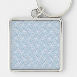 Cotton Candy Blue Abstract Key Ring
