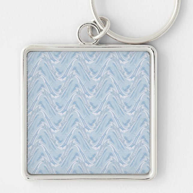 Cotton Candy Blue Abstract Key Ring (Front)