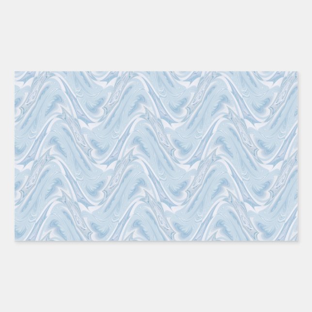 Cotton Candy Blue Abstract Rectangular Sticker (Front)
