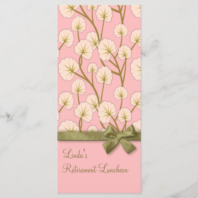 Cotton Candy Bouquet Retirement Party Program Menu (Front)