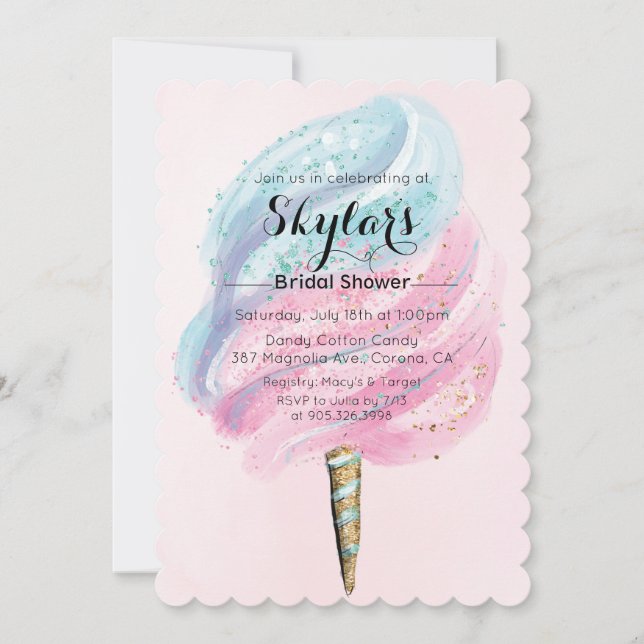 Cotton Candy Bridal Shower Invitation (Front)