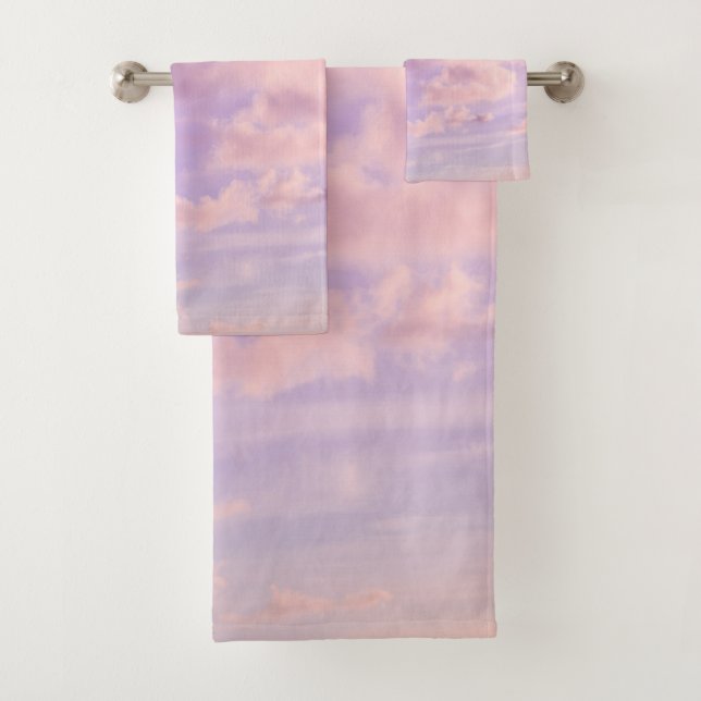Cotton Candy Caribbean Clouds 1 Bath Towel Set (Insitu)
