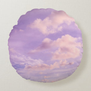 Cotton Candy Caribbean Clouds 1 Round Cushion