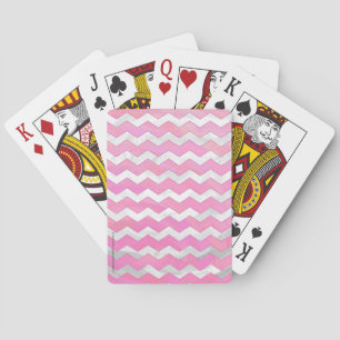 Cotton Candy Chevon Pattern Playing Cards