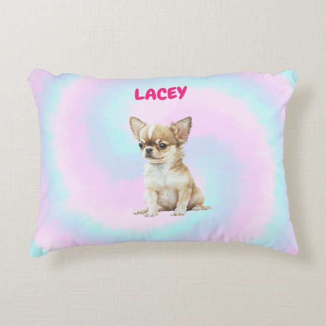 Cotton Candy "Chihuahua" Puppy Love  Accent Pillow (Front)