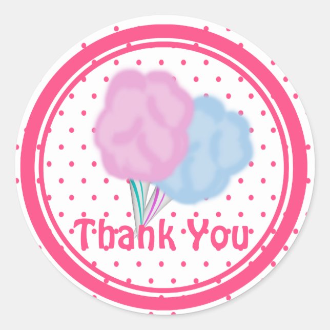 Cotton Candy Dots Classic Round Sticker (Front)