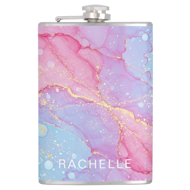 Cotton Candy Dreams Hip Flask (Front)