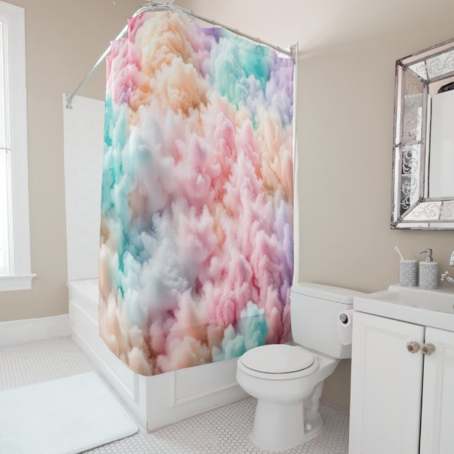 Cotton Candy Fluff Shower Curtain (In Situ)