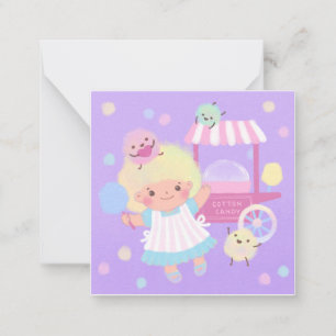 Cotton Candy Girl with Sweet Fluffy Monsters Card