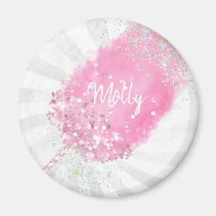 Cotton candy glitter cute pink girly magnet