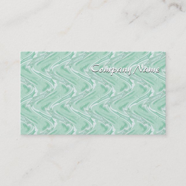 Cotton Candy Green Abstract Business Card (Front)
