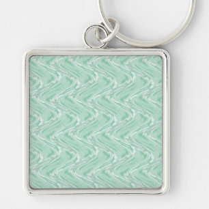 Cotton Candy Green Abstract Key Ring