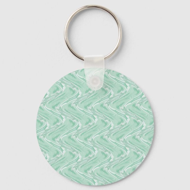Cotton Candy Green Abstract Key Ring (Front)