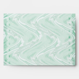 Cotton Candy Green Abstract Scalloped Edges Envelopes