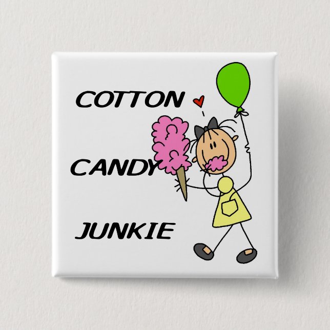 Cotton Candy Junkie Tshirts and Gifts 15 Cm Square Badge (Front)