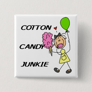 Cotton Candy Junkie Tshirts and Gifts 15 Cm Square Badge