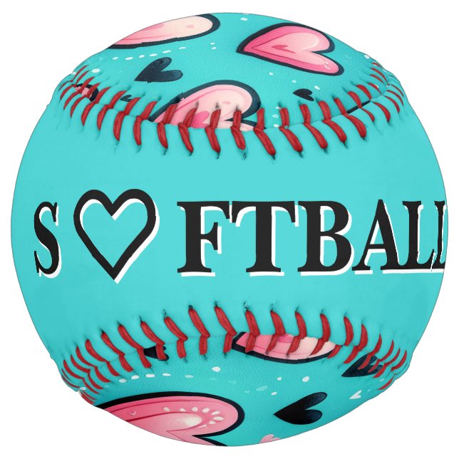 Cotton Candy Love (personalize) Softball (Back)