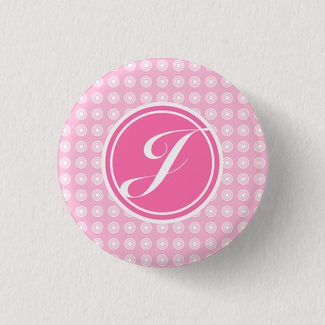 Cotton Candy Monogram 3 Cm Round Badge (Front)