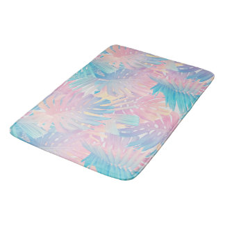Cotton Candy Monstera Palm Jungle 1 Bath Mat