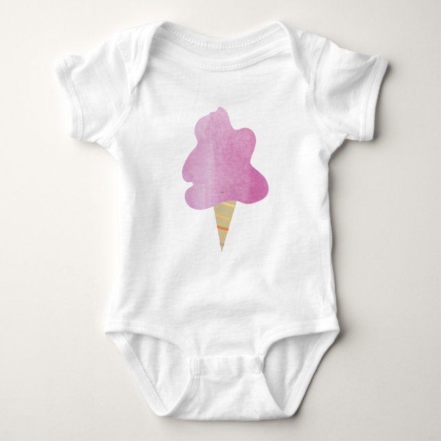 Cotton Candy Pastel Hand Drawn Baby Bodysuit (Front)