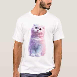 Cotton Candy Pastel Scottish Fold Cat Men T-Shirt