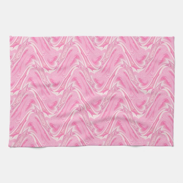Cotton Candy Pink Abstract Tea Towel (Horizontal)
