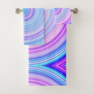 Cotton Candy Pink Blue  Bath Towel Set