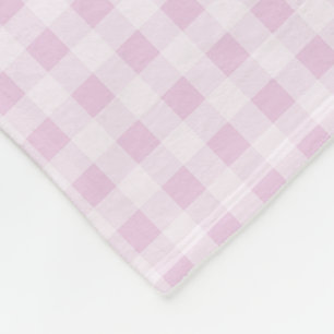 Cotton Candy Pink Gingham Fleece Blanket