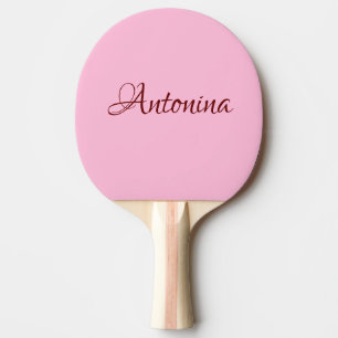 Cotton Candy Pink Modern Name Trendy Minimalist Ping Pong Paddle