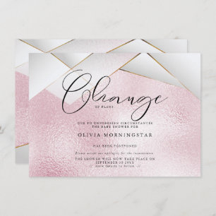 Cotton Candy Pink Pearl Facets Postponed Shower Invitation