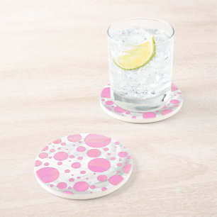 Cotton Candy Pink Polka Dot Coaster