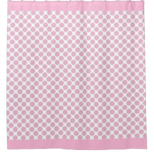 Cotton Candy Pink Polka Dots Shower Curtain