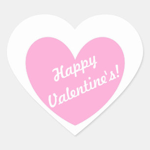 Cotton Candy Pink polka hearts on white Heart Sticker